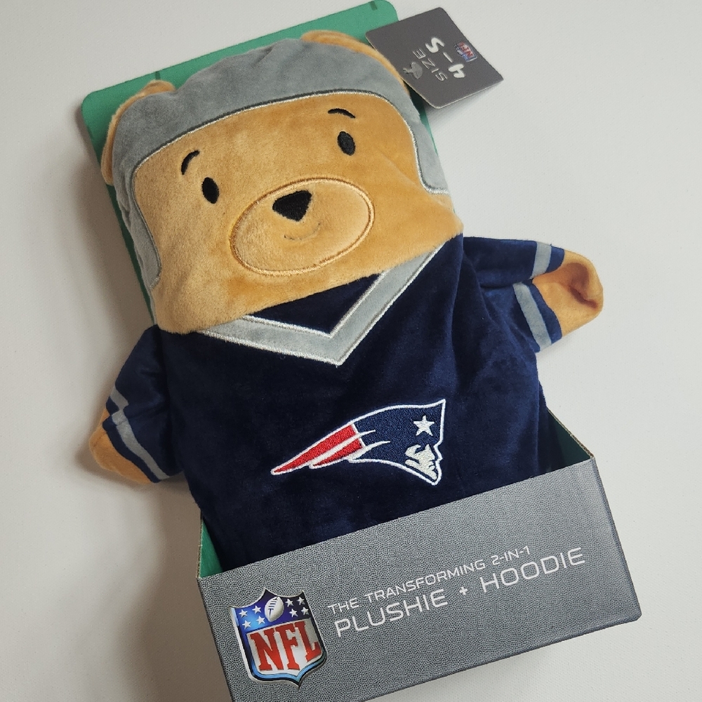 NFL New England Patriots Cubcoats 2-in-1 Plushie Hoodie Kids Size 4/5 NWT